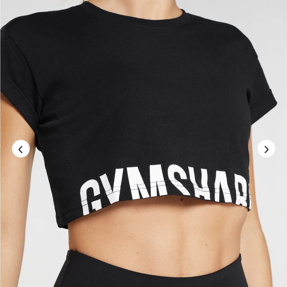 Gymshark Fraction Crop Top - Black (L)